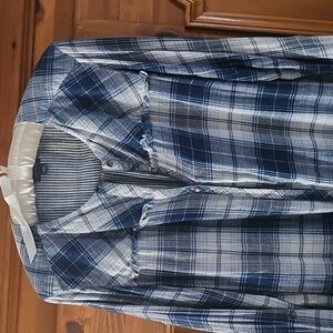 J. Jill Denim Striped Top in Navy and Cream